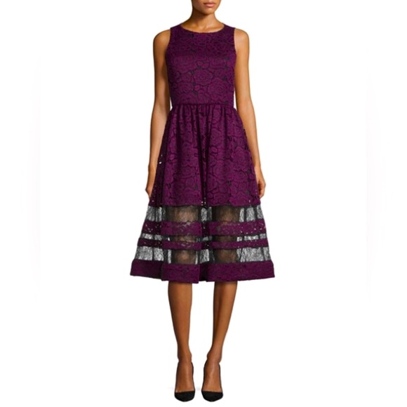 Alice + Olivia REVOLVE Odelia Sleeveless Lace Midi Dress, Plum/Black -  cruiseboatoman.com